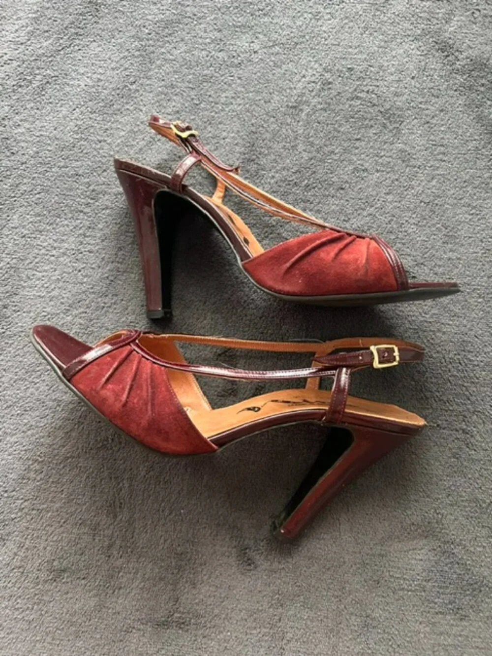 Nina Linda Pleated Peep-Toe Slingback Heels, Size 7-1/2